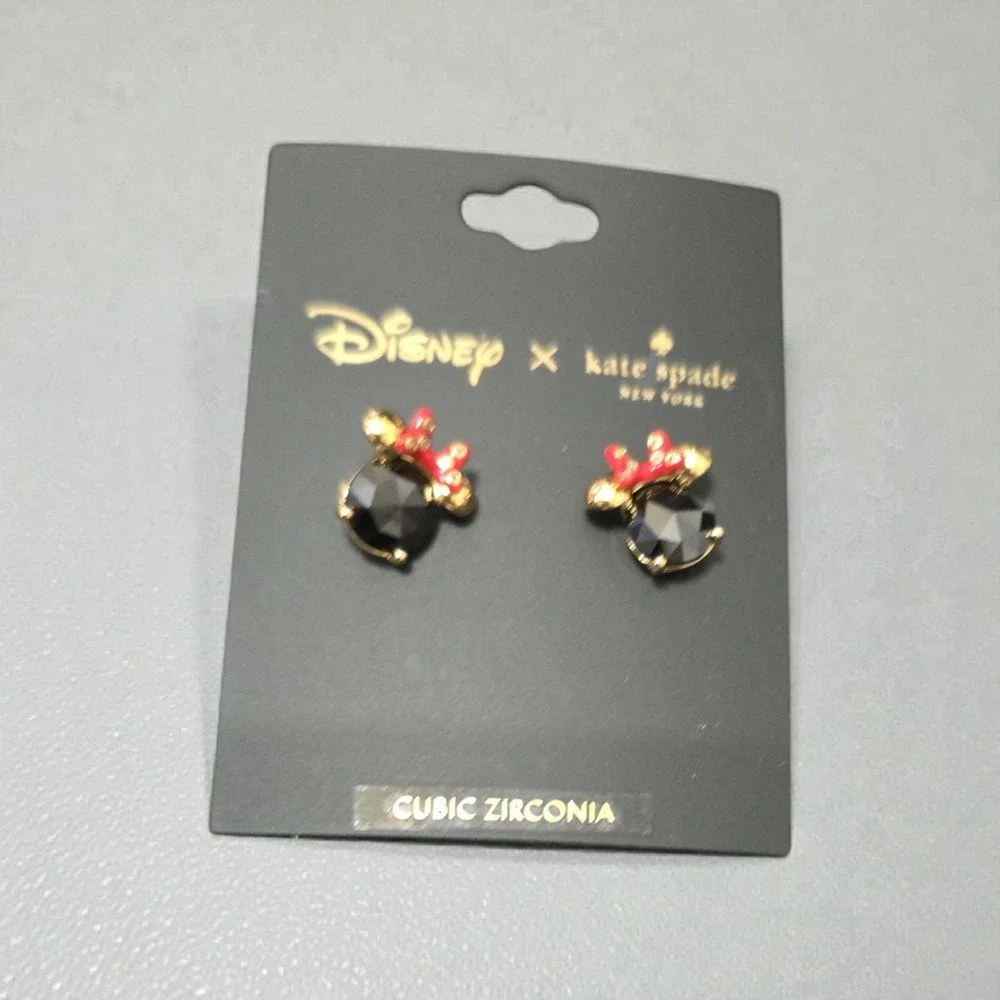 Disney x Kate Spade New York Minnie Mouse Cubic Zirconia Stud Earrings Gold Tone